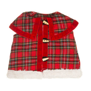 Cappotto in tessuto tartan rosso