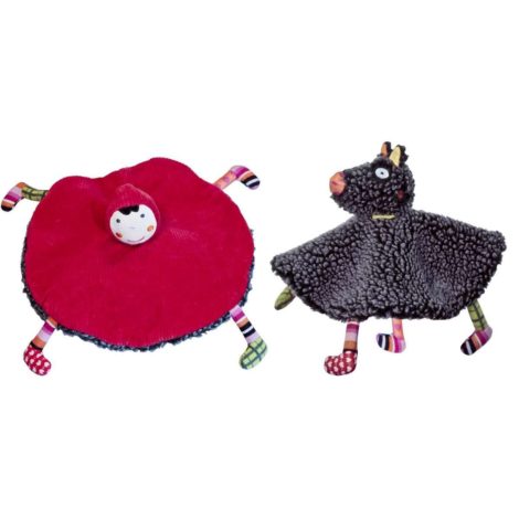 Doudou double face Louloup e Cappuccetto rosso Ebulobo