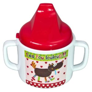 Bicchiere con due manici e beccuccio Cappuccetto rosso – Linea Louloup Ebulobo