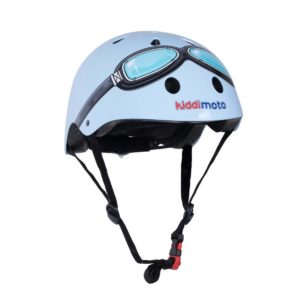 Casco Stampato Celeste Occhiali KiddiMoto