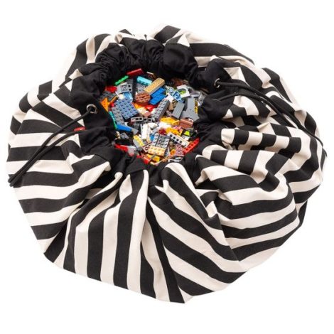 Sacco Portagiochi e Tappeto Stripes black- Righe nere Play&Go