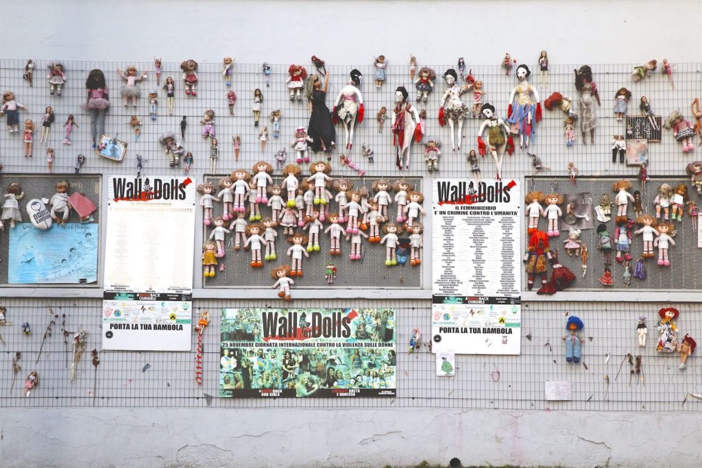 wall of dolls