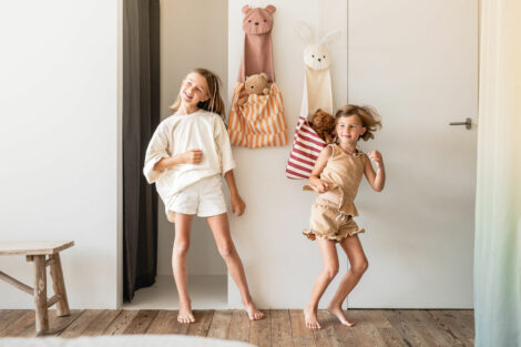 Play&Go Toto Bear – Organizer trasformabile e shopper in cotone con orsetto beige