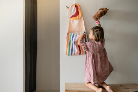 Play&Go Toto Unicorn – Organizer trasformabile e shopper in cotone con unicorno rosa