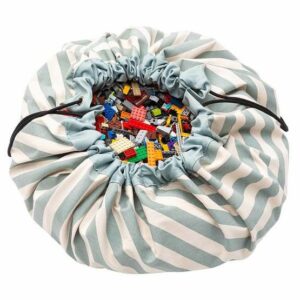 Play&Go Noomad Stripes Green – sacco portagiochi e tappeto gioco 2 in 1
