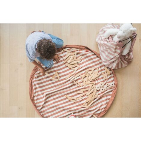 Play&Go Noomad Stripes Brown – sacco portagiochi e tappeto gioco 2 in 1