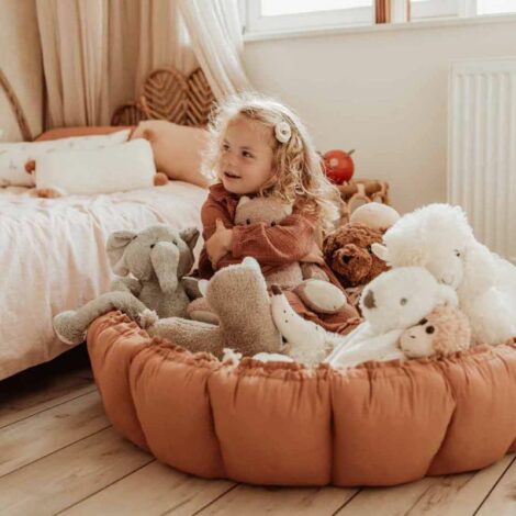 Play&Go Bloom Tawny Brown – Tappeto 3 in 1 a petali e nido neonato