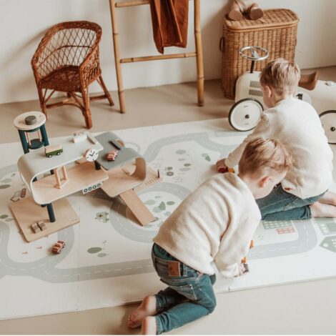 Play&Go EEVAA Road – Tappeto puzzle strade per giocare e riordinare, 120×180 cm