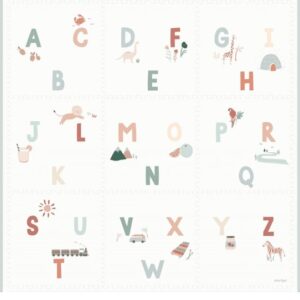 Play&Go EEVAA Alphabet – Tappeto puzzle alfabeto reversibile 180×180 cm