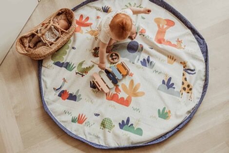 Play&Go Noomad Moulin Roty Les Toupitis – sacco portagiochi e tappeto gioco 2 in 1